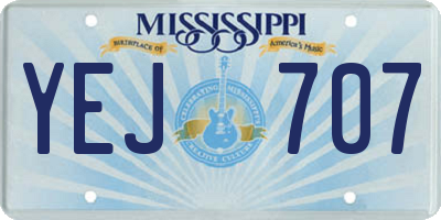 MS license plate YEJ707