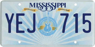 MS license plate YEJ715
