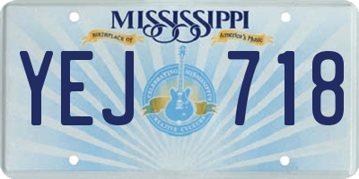 MS license plate YEJ718