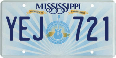 MS license plate YEJ721