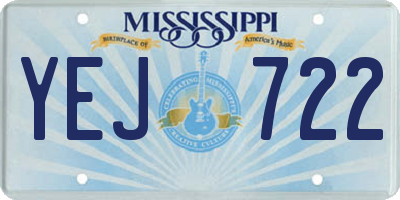 MS license plate YEJ722