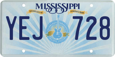 MS license plate YEJ728
