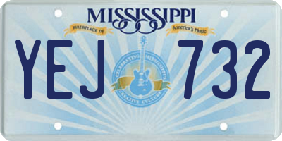 MS license plate YEJ732