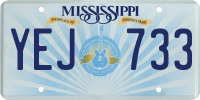 MS license plate YEJ733