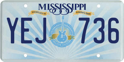 MS license plate YEJ736