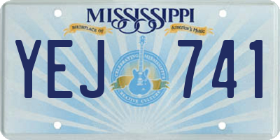 MS license plate YEJ741
