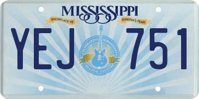 MS license plate YEJ751