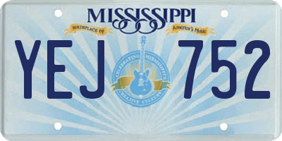 MS license plate YEJ752