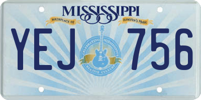 MS license plate YEJ756