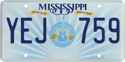 MS license plate YEJ759