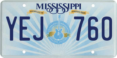 MS license plate YEJ760