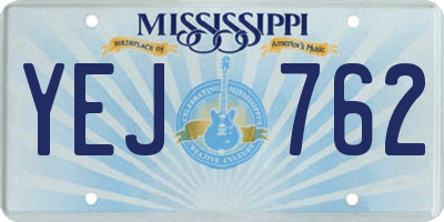 MS license plate YEJ762