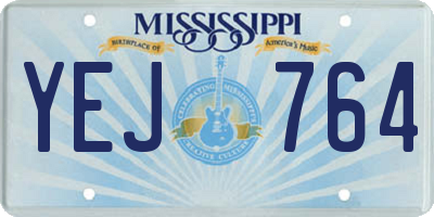 MS license plate YEJ764