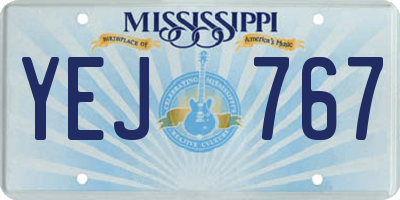 MS license plate YEJ767