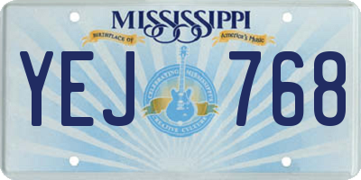 MS license plate YEJ768