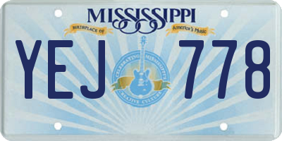 MS license plate YEJ778