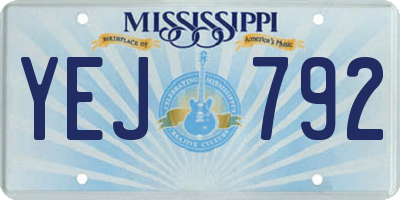 MS license plate YEJ792