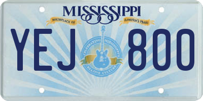 MS license plate YEJ800