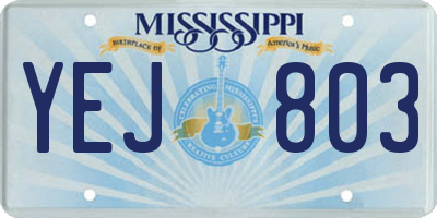 MS license plate YEJ803