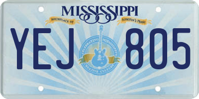 MS license plate YEJ805
