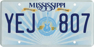 MS license plate YEJ807