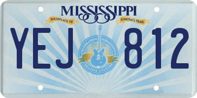 MS license plate YEJ812