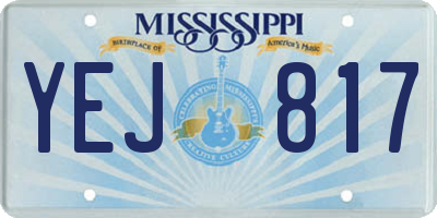 MS license plate YEJ817