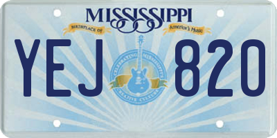 MS license plate YEJ820
