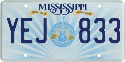 MS license plate YEJ833