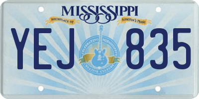 MS license plate YEJ835