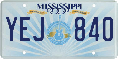 MS license plate YEJ840