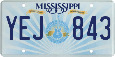 MS license plate YEJ843