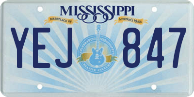 MS license plate YEJ847