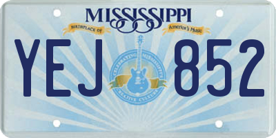 MS license plate YEJ852