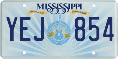 MS license plate YEJ854