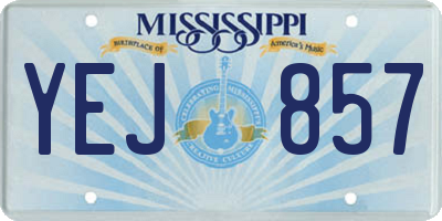 MS license plate YEJ857