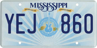 MS license plate YEJ860