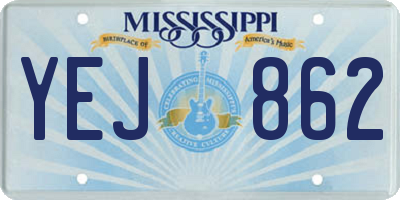 MS license plate YEJ862