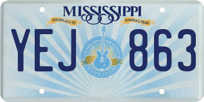 MS license plate YEJ863