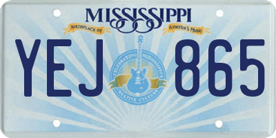 MS license plate YEJ865