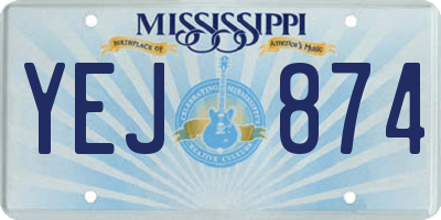 MS license plate YEJ874