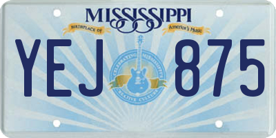 MS license plate YEJ875