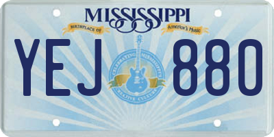 MS license plate YEJ880