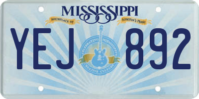 MS license plate YEJ892