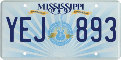MS license plate YEJ893