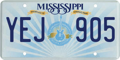 MS license plate YEJ905