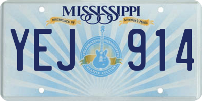 MS license plate YEJ914
