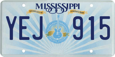 MS license plate YEJ915