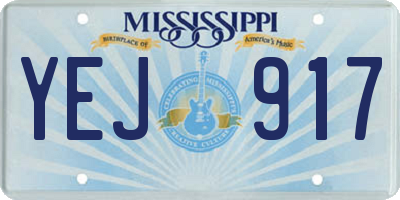MS license plate YEJ917