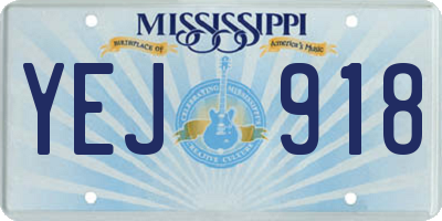 MS license plate YEJ918